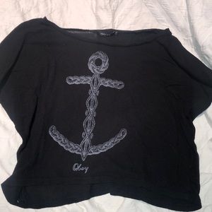 black anchor long sleeve top